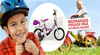 BEZMAKSAS PIEGĀDE RĪGĀ! Bērnu divritenis rozā vai zilā krāsā ar 50% atlaidi!
