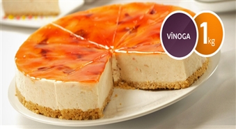 Kas par svētkiem bez garšīgas, pašceptas kūkas? Steiku bārs „Vīnoga” piedāvā: pašcepta biezpienu kūka ar marmelādi un apelsīnu sīrupu (1 kg.) tikai par 6.00 Ls! Saldais brīnums!