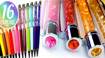 PIEGĀDE VISĀ LATVIJĀ! Eleganta pildspalva ar SWAROVSKI kristāliem tikai par 5.90 Eur!