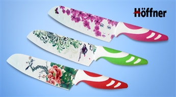 PIEGĀDE VISĀ LATVIJĀ! Uzticies kvalitātei: Hoffner  nažu komplekts (3 gab.) tikai par 7.99 Eur!