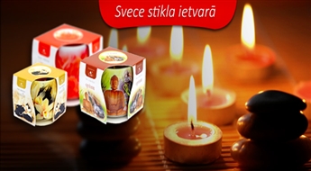 PIEGĀDE VISĀ LATVIJĀ! Smaržīgās sveces stikla traukā ar 50% atlaidi!