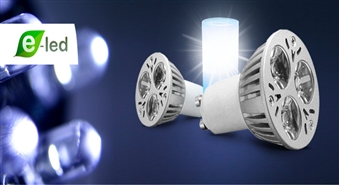 Ekonomiska un spilgta diožu spuldze LED GU10 ar 49% atlaidi – 3W + dāvanā LED svece ar 2 x 3 cr44 baterijām!