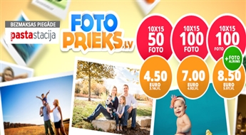 100 vai 50 fotogrāfiju izdruka 10x15 cm izmērā uz matēta vai glancēta papīra ar atlaidi līdz 57% un BEZMAKSAS PIEGĀDI VISĀ LATVIJĀ!
