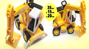 PIEGĀDE VISĀ LATVIJĀ! Prieciņš tavam mazulim! Mašīnīte – eskavators ar 50% atlaidi!