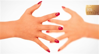 Классический маникюр с покрытием лака gelish + в подарок массаж рук с питательным кремом в СПА центре „Debess” со скидкой 50%!