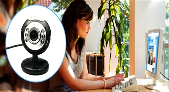 Eleganta un jaudīga USB Web-kamera ar mikrofonu un 6 LED apgaismojumu ar atlaidi 58%!