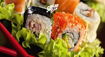 Uzaicini draugus uz Sushi-PARTY! Samurai Set Sushi komplekts (56 gab.) + iepakošana un piegāde pa Rīgu ar 40% atlaidi!