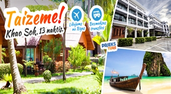 Jaunais gads neaizmirstamā Taizemē! Khao Sok – Krabi – Koh Lanta. 13 naktis. Ekskursijas programma. Agrā rezervēšana!