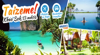 Jaunais gads neaizmirstamā Taizemē! Khao Sok – Krabi – Koh Lanta. 13 naktis. Ekskursijas programma. Agrā rezervēšana!