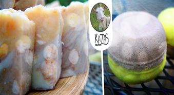 Ingvera un kaneļa mājas SPA komplekts: eko-ziepes un vannas burbuļbumba ar kazas pienu ar 50% atlaidi!