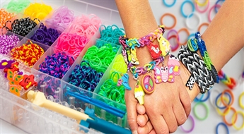 PIEGĀDE VISĀ LATVIJĀ! Komplekts stilīgo "Loom Bands" gumijas rokassprādžu izgatavošanai ar atlaidi!