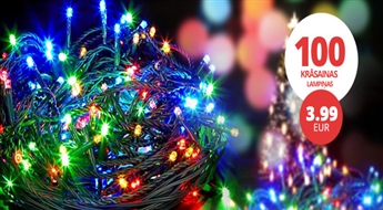ДОСТАВКА ПО ВСЕЙ ЛАТВИИ!LED Рождественская гирлянда с 100 лампочками со скидкой 50%!