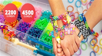 ДОСТАВКА ПО ВСЕЙ ЛАТВИИ! Комплект Loom Bands для создания стильных резиновых браслетов 2200 шт. или 4500 шт. со скидкой!