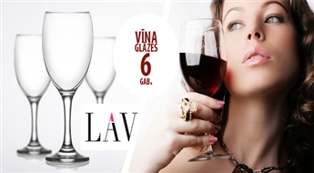 PIEGĀDE VISĀ LATVIJĀ!  6 vīna glāžu komplekts ar atlaidi!