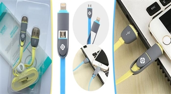 PIEGĀDE VISĀ LATVIJĀ! Universāls premium klases USB kabelis uzlādei un datu sinhronizācijai ar atlaidi!