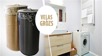 PIEGĀDE VISĀ LATVIJĀ! Saliekamie veļas grozs no izturīga bambusa ar atlaidi!