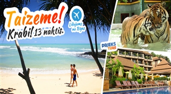 Taizeme 2015: Krabi - 13 naktis! Burvīgā Andamanu jūra +  Ciemošanās pie tīģeriem. Agrā rezervācija.