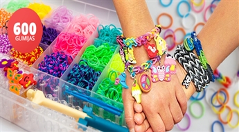 PIEGĀDE VISĀ LATVIJĀ! Komplekts stilīgo Loom Bands gumijas rokassprādžu izgatavošanai ar atlaidi!