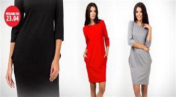 PIEGĀDE VISĀ LATVIJĀ! Sievišķīgas pusgarās S-XL kleitas ar kabatām un 3/4 piedurknēm!