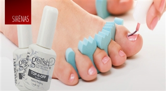 Классический педикюр с ультрастойким лаком Gelish в салоне Sirēnas со скидкой 51%!