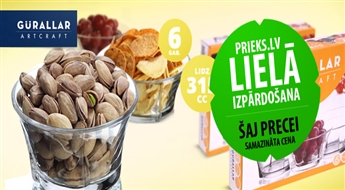 PIEGĀDE VISĀ LATVIJĀ! Salātu vai desertu stikla bļodu komplekts (6 gab.) "Gurallar" ar atlaidi līdz 55%!