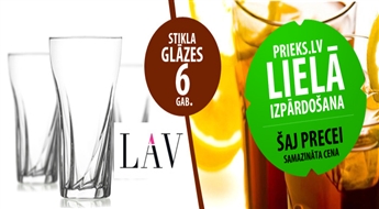 PIEGĀDE VISĀ LATVIJĀ!  6 sulas glāžu komplekts ar atlaidi!