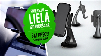 PIEGĀDE VISĀ LATVIJĀ! Universāls, stilīgs automašīnas telefona turētājs ar atlaidi!