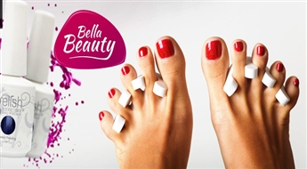 Мини педикюр с ультрастойким лаком Gelish в салоне  „Bella” со скидкой 60%! Позаботься о своих ножках!