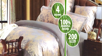 PIEGĀDE VISĀ LATVIJĀ! SUPER PIEDĀVĀJUMS!  Bambusa gultas veļas komplekts ar atlaidi! Elegants un mūsdienīgs dizains, augstas kvalitātes materiāli, patīkama tekstūra, dāvanu iesaiņojumā!