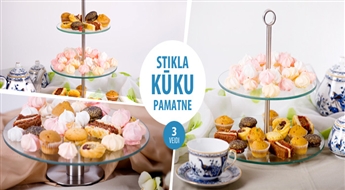 PIEGĀDE VISĀ LATVIJĀ! JAUNUMS! King Hoff rūdīta stikla kūku pamatne/servēšanas forma ar atlaidi!