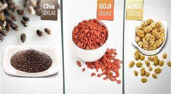 BEZMAKSAS PIEGĀDE VISĀ LATVIJĀ! Godži ogas, Chia sēklas (500 g) VAI zīdkoka ogas (500 g) ar atlaidi!