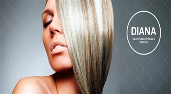 Salons DIANA piedāvā: šķipsnu balināšanu, ieveidošanu VAI matu krāsošanu, leikopena masku, ieveidošanu ar 55% atlaidi!