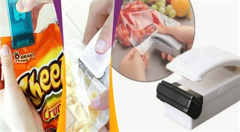 Устройство для надежного запечатывания пластиковых пакетов «Plastic bag sealer» (даже с жидким содержимым) со скидкой !