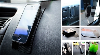Sticky-Pad paklājiņš-turētājs mobilajam telefonam! Tagad Jūsu mobilais telefons kustības laikā „nelidos” pa visu auto salonu!