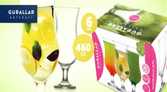 PIEGĀDE VISĀ LATVIJĀ! Kokteiļu un smūtiju 6 glāžu komplekts tikai par 7.99 Eur!