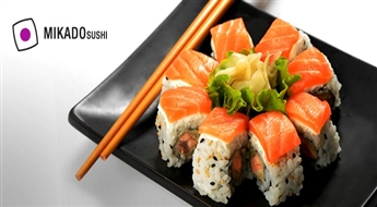 Пригласи друзей на Sushi-PARTY! Cуши комплект "Aomori set"  (32 шт.) от MIKADO SUSHI со скидкой 45%!