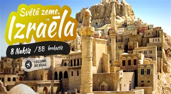 Saulainā Izraēla! 8 naktis, trīs jūru valstī ar iespēju ieraudzīt visskaistākās pilsētas Izraēlā! Galileja, Tel-Aviva, Jafa, Jeruzāleme, Bētleme, Akko, Haifa, Cfata. Izlidošana no Rīgas!