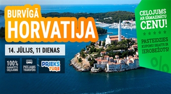 Burvīgā Horvātija! Brīnišķīgs atpūtas brauciens ar autobusu uz Horvātiju ar iespēju apmeklēt Bosniju un Herogovinu! 11 dienas.