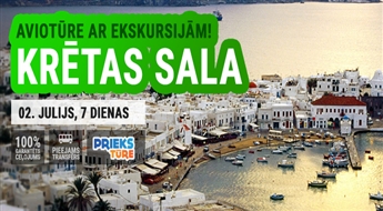 Krētas neparastais skaitums! Ekskursiju aviotūre! Lidojums + viesnīca + transfērs! 7 dienas!