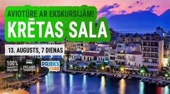 Krētas neparastais skaitums! Ekskursiju aviotūre! Lidojums + viesnīca + transfērs! 7 dienas!