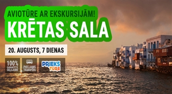 Krētas neparastais skaitums! Ekskursiju aviotūre! Lidojums + viesnīca + transfērs! 7 dienas!