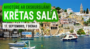 Krētas neparastais skaitums! Ekskursiju aviotūre! Lidojums + viesnīca + transfērs! 7 dienas!