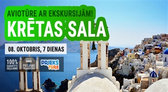 Krētas neparastais skaitums! Ekskursiju aviotūre! Lidojums + viesnīca + transfērs! 7 dienas!
