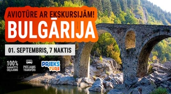 Saulīgā Bulgārija! Ekskursiju aviotūre! Lidojums + viesnīca + transfērs! 7 naktis!