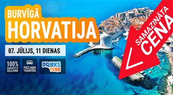Burvīgā Horvātija! Brīnišķīgs atpūtas brauciens ar autobusu uz Horvātiju ar iespēju apmeklēt Bosniju un Hercegovinu! 11 dienas.
