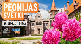 Peonijas, vīns un mājas siers!
