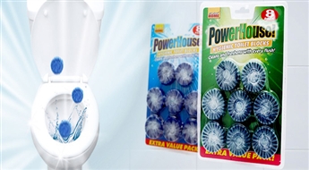 PIEGĀDE VISĀ LATVIJĀ! Super piedāvājums - Powerhouse tabletes tualetes podam. 8 gb. x 40 g.!