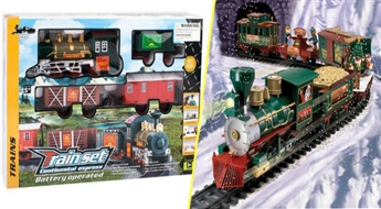 Dzelzceļš ar vilcienu un vagoniem Train Set!