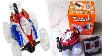Super-trikiem! DASHER radio-vadāmais rotaļu auto ar LED gaismām un pulti!