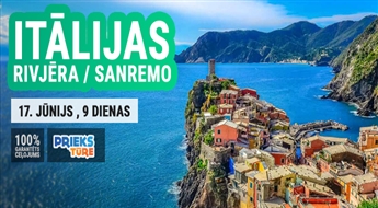 Itālijas rivjēra! Ar iespēju apmeklēt: Vīne, Sanremo, Sanpoldevansa, Nica, Antība, Monako, Milāna, Prāga! 9 dienas!